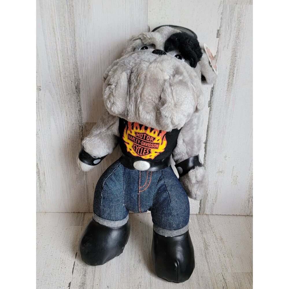 Vintage Harley-Davidson Bulldog biker plush‎ home decor motorcycle